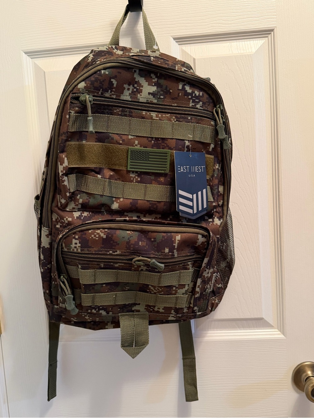 EAST WEST Digital Camo Tactical Backpack - Brown & Green